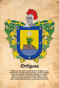 Escudo heráldico del apellido ORTIGOSA