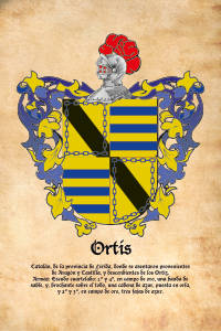 Escudo heráldico del apellido ORTIS