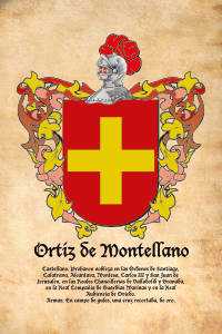 Escudo heráldico del apellido ORTIZ DE MONTELLANO