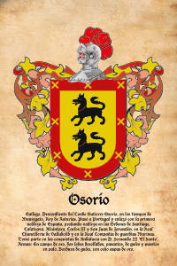 Escudo heráldico del apellido OSORIO