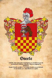 Escudo heráldico del apellido OSSETE