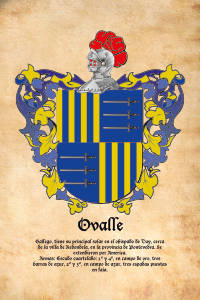 Escudo heráldico del apellido OVALLE