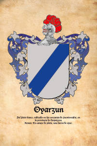 Escudo heráldico del apellido OYARZUN
