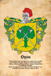 Escudo heráldico del apellido Oyón