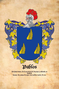 Escudo heráldico del apellido PABLOS