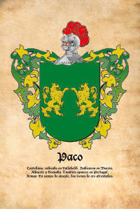 Escudo heráldico del apellido PACO