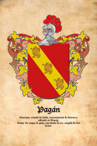 Escudo heráldico del apellido PAGAN