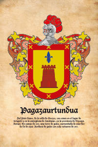 Escudo heráldico del apellido PAGAZAURTUNDUA