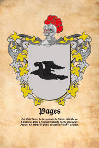 Escudo heráldico del apellido PAGES