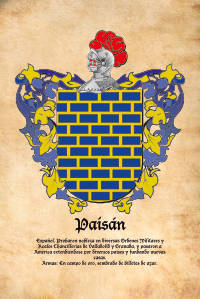 Escudo heráldico del apellido PAISAN