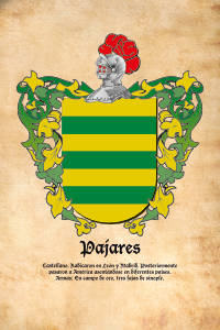 Escudo heráldico del apellido PAJARES