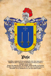 Escudo heráldico del apellido PAJE