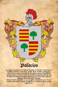 Escudo heráldico del apellido PALACIOS
