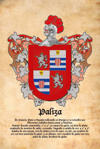 Escudo heráldico del apellido PALIZA