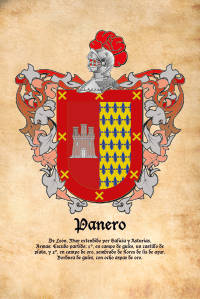 Escudo heráldico del apellido PANERO