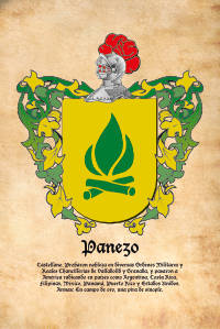 Escudo heráldico del apellido PANEZO