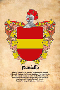 Escudo heráldico del apellido PANIELLO