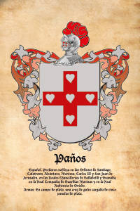 Escudo heráldico del apellido PAÑOS