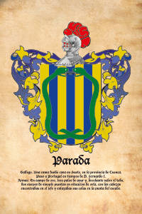 Escudo heráldico del apellido PARADA