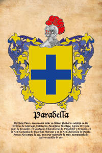 Escudo heráldico del apellido PARADELLA