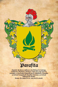 Escudo heráldico del apellido PARAFITA