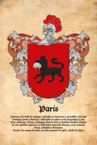 Escudo heráldico del apellido PARIS
