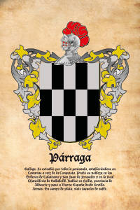 Escudo heráldico del apellido PARRAGA