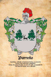 Escudo heráldico del apellido PARREÑO