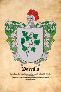 Escudo heráldico del apellido PARRILLA