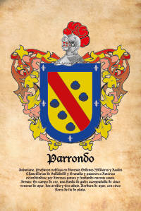 Escudo heráldico del apellido PARRONDO