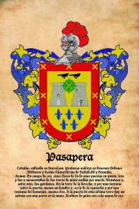 Escudo heráldico del apellido PASAPERA