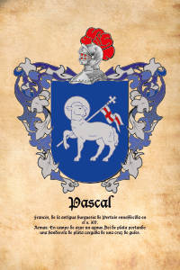 Escudo heráldico del apellido PASCAL