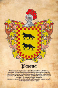 Escudo heráldico del apellido PASCUA