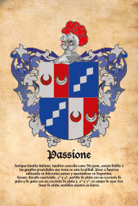 Escudo heráldico del apellido PASSIONE