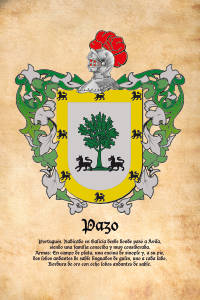 Escudo heráldico del apellido PAZO