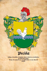 Escudo heráldico del apellido PECIÑA