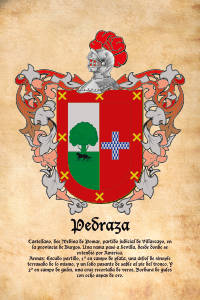 Escudo heráldico del apellido PEDRAZA