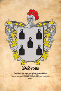 Escudo heráldico del apellido PEDROSO