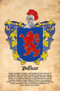 Escudo heráldico del apellido PELLICER