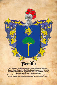 Escudo heráldico del apellido PENILLA