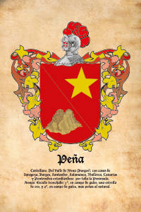 Escudo heráldico del apellido Peña