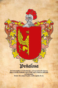 Escudo heráldico del apellido PEÑALOSA