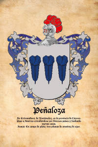 Escudo heráldico del apellido PEÑALOZA