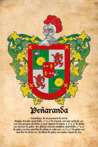 Escudo heráldico del apellido PEÑARANDA