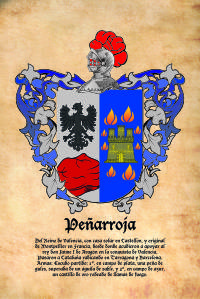 Escudo heráldico del apellido Peñarroja