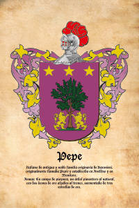 Escudo heráldico del apellido PEPE