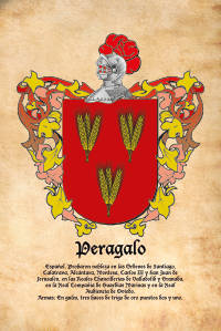 Escudo heráldico del apellido PERAGALO