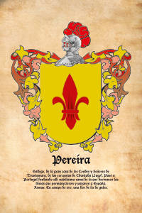 Escudo heráldico del apellido PEREIRA