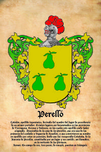 Escudo heráldico del apellido PERELLO