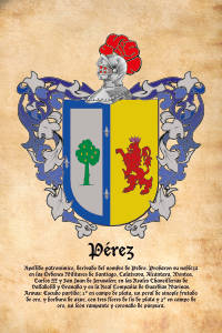 Escudo heráldico del apellido PEREZ